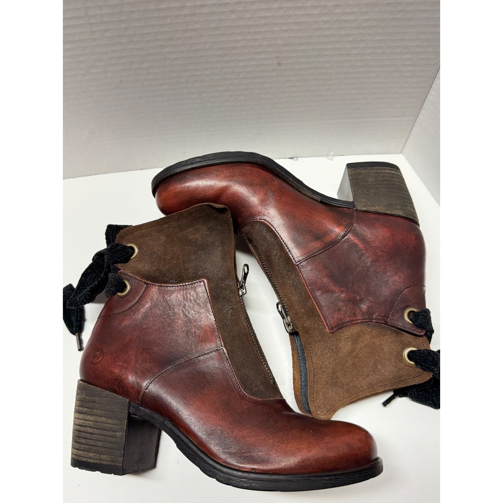 Casta Ponta Brown Leather Suede Zip Front Ankle Boots Made in Portugal 37 - Picture 6 of 10
